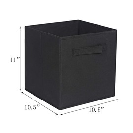 Fabric Cloth Storage Bins,Foldable Storage Cubes Organizer Baskets with Dual Handles for Home Bedroom Storage,Set of 6(Black)