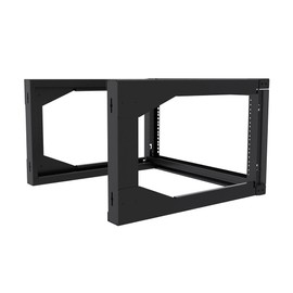 NavePoint 6U 23-inch Width 4-Post Open Wall Rack - Open Frame Rack with Cage Nut for 19 Inch Equipment, Server Rack 100lbs Weight Capacity, Wall Mount, RU Markings