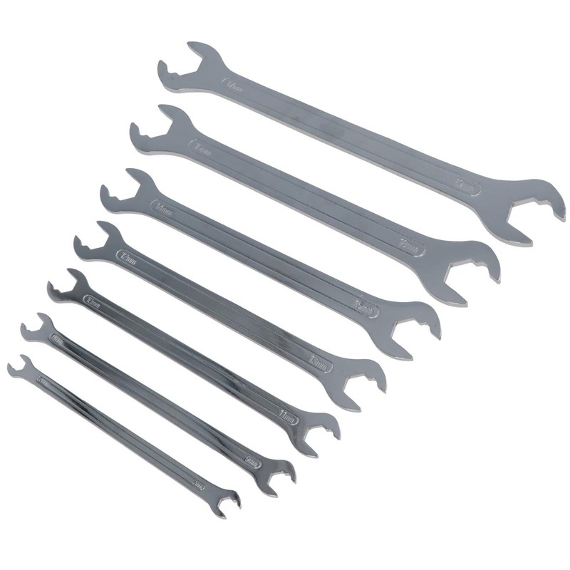 Ultra Thin Ratcheting Action Spanner Wrench Set Double Ended 6