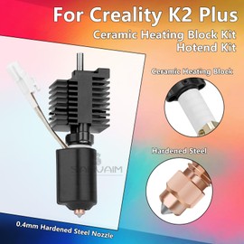 Sahvaim K2 Plus Ceramic Heating Block Kit, High Flow Hotend Kit,Unicorn Quick Swap Nozzle Kit, 350°C High Temperature Resistance, All-Metal Integrated Design for Creality/K2 Plus/ K2 Plus Combo