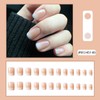 Resweky French Print on Medium Nails Long Square Fake Nails