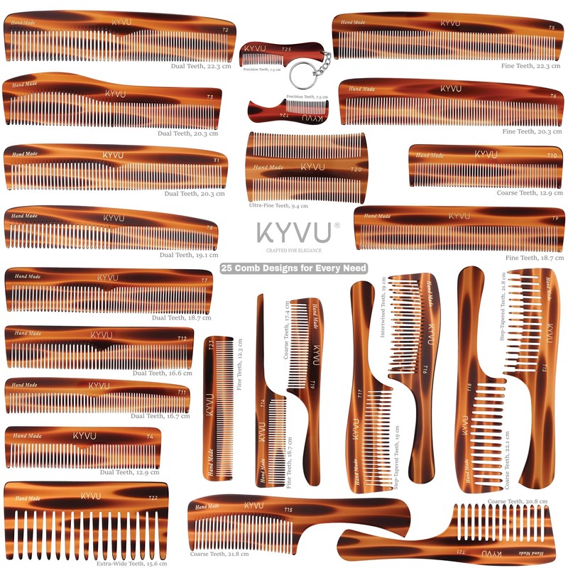 KYVU B22 Black Wide-Tooth Detangling Comb for Curly & Thick