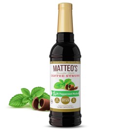 Matteo's Sugar Free Coffee Flavoring Syrup, Peppermint Mocha, Delicious Coffee Syrup, 0 Calories, 0 Sugar coffee syrups, Keto Friendly, 25.4 Fl Ounce