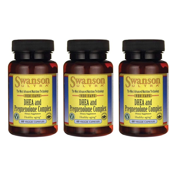Swanson Dhea and Pregnenolone Complex 60 Veg Capsules (3 Pack)