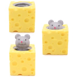 Toyland® Mouse 'n' Cheese - Novelty Squeeze Toys - Assorted Colours - Grey Mouse