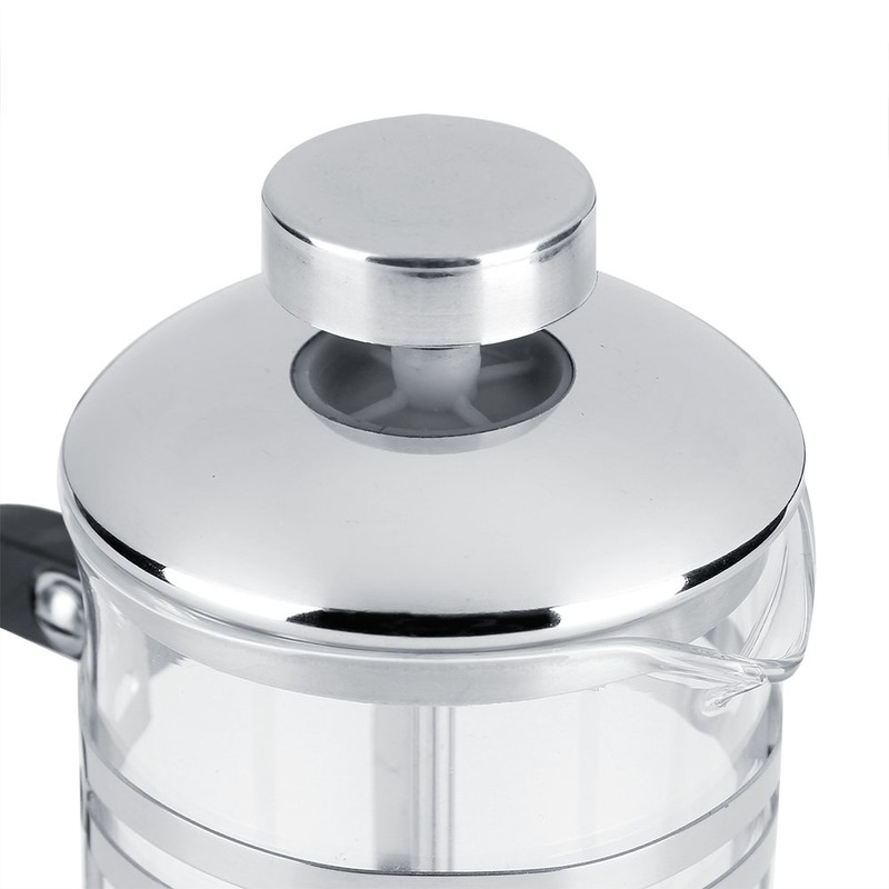 350ml Stainless Steel Glass Cafetiere French Filter Tea Coffee Pot