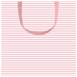 Caspari Mini Stripe Small Square Gift Bag in Blush Pink, 1 Count