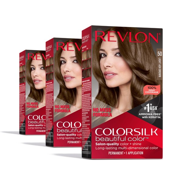 REVLON Revlon ColorSilk Permanent Hair Color, 100% Gray Coverage Dye