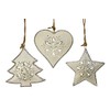 Decorative Pendant Heart Star Tree Set of 3 9 cm