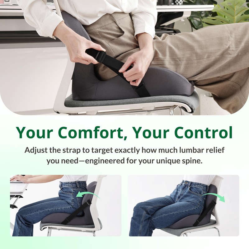 FuturaLoom One-Piece Memory Foam Seat & Back Cushion - Lumbar