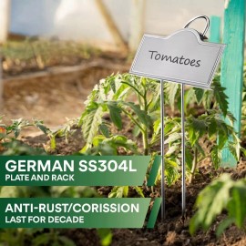 Bravex Metal Plant Labels for Garden Outdoor | Stainless Steel Plant Markers Waterproof