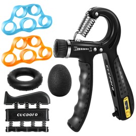 CUCDOFO 6 Pack Grip Strength Trainer Set Adjustable Hand Gripper with Counter,(XL) Finger Strengthener,Grip Trainer & Hand Grip Strengthener for Muscle Building,Injury Recovery,Improve Grip Gtrength