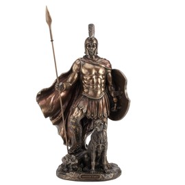 Veronese Design 12 5/8 Inch Odysseus and Argos Cold Cast Resin Antique Bronze Statue