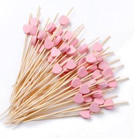 200 Pcs Bamboo Skewers - Bamboo Sticks Natural Wooden Skewers Bamboo Paddle Food Sticks Flat for Drinks Barbecue Kebabs Cocktail Sticks Satay Garnish Accessories Buffets Party Sandwich Hamburger 9 CM