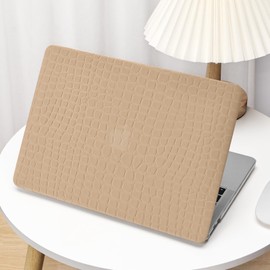 Seorsok Compatible with MacBook Pro 13 inch Case M2 2023,2022,2021-2016 A2338 M1 A2251 A2289 A2159 A1989 A1708 A1706,Irregular Stone Grain Leather Plastic Hard Shell Case&Keyboard Cover,Light Brown