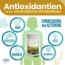 Antioxidants with extracts: pomegranate, grape, olive, garlic, vitamins C, D, E, selenium, anti-ageing, immune system, cardiovascular | Contradox®
