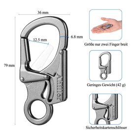 Carabiner, Double Anti-Error Locking, 7.5 cm Alloy Small Carabiner Hook for Outdoor Climbing, Key Pendant Carabiner