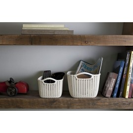 Curver Basket Knit rectangular 8L in white, 30 x 22.5 x 17 cm