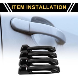 REPAIROCK 4pcs Exterior Door Handle Cover Car Door Handle Protector for Dodge for Ram 1500 2009-2018 Car Door Handle Protector ABS Black