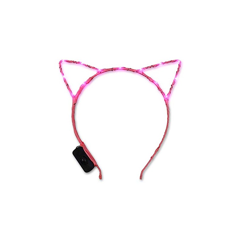 Pink Starlight LED Kitty Light Up Cat Ears Headband