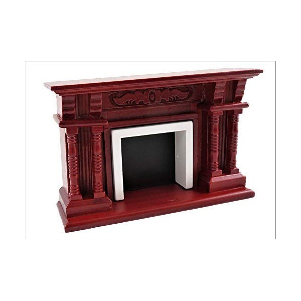 Melody Jane Dollhouse Victorian Mahogany Double Column Fireplace 1:12 Scale