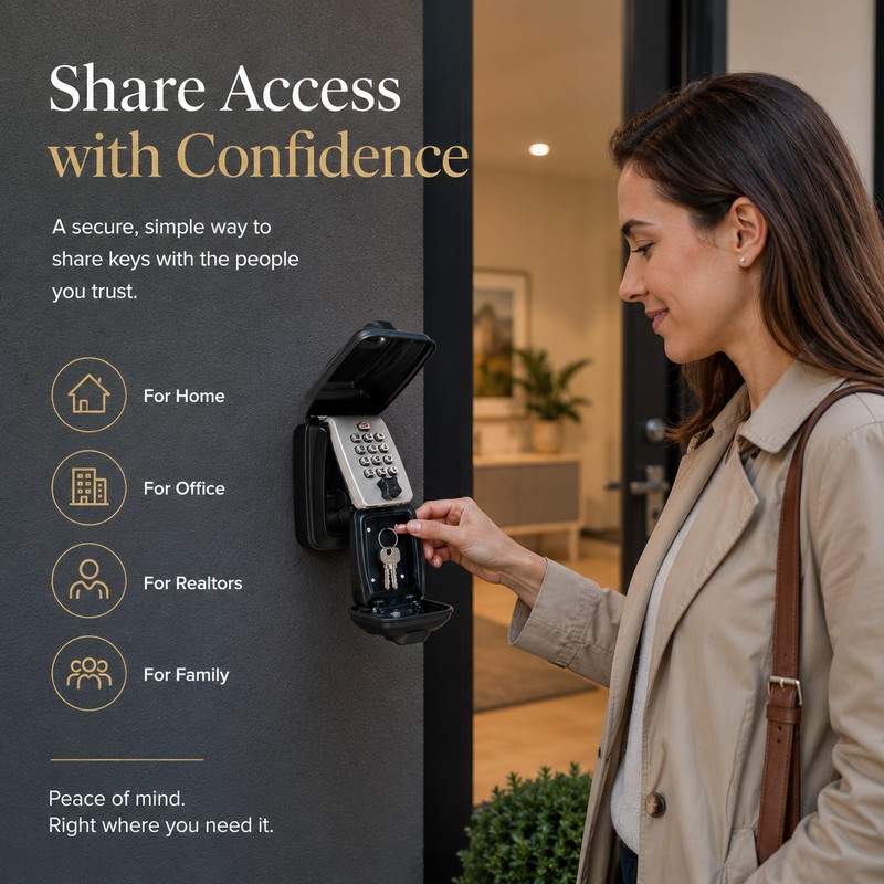 Wall Mounted Key Lock Box for Home & Office –