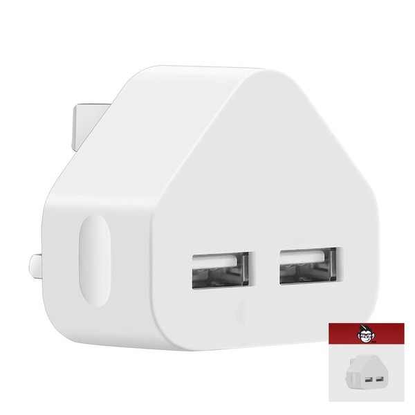 IWIO 3 Pin UK Plug 2 x USB Ports Mains