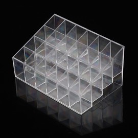 Garosa Soporte para Lápiz Labial, 24 Rejillas, Plástico Transparente Brillo Labial Caja Expositor almacenaje para pintalabios Organizador de Maquillaje Caja de Soporte de Almacenamiento