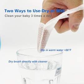 Baby Tongue Cleaner Newborn Finger Toothbrush, 42 Count Disposable Wet and Dry Use Baby Mouth Cleaner, Newborn Oral Care Clean 0-36 Months Toddler Tee