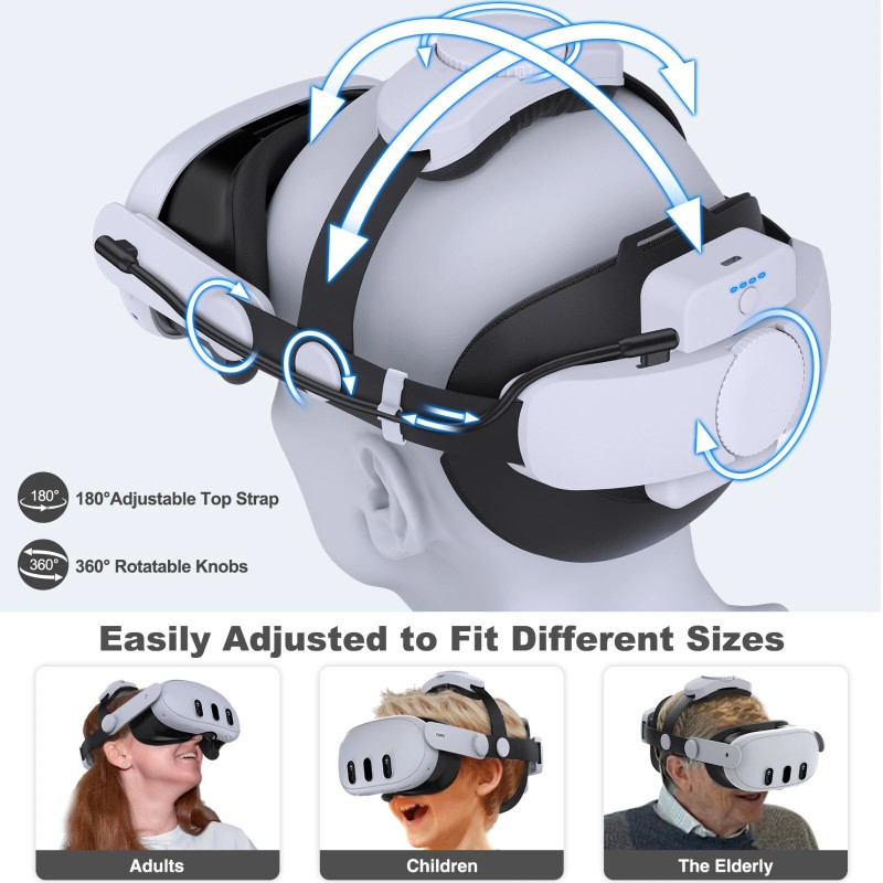 BEBONCOOL For Meta Oculus Quest 3/3s/2 VR Headset Elite Head