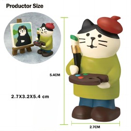 Dylayos Miniature Cat Artist Figurines, Cute Painter Cat Trinkets for Car Dashboard Decor, Funny Gifts for Women, Mom, Coworkers & Cat Lovers, Desk Ornaments, Home Office Decor, Mini Cat Sculpture