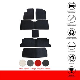 Floor Mats Compatible with 1998-2003 Toyota Sienna, Black Nylon Front Rear Flooring Protection Interior Carpets 6PC by IKON MOTORSPORTS, 1999 2000 2001 2002