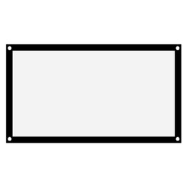 Ejoyous Canvas Projector Outdoor, 16:9 HD Portable Projector Screen Roller Blind Projection Screen, Anti-Wrinkle, Polyester, Glossy, Black and White, Front and Rear Projection, Wall Mounting