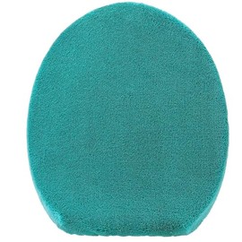 Madeals Microfiber Toilet Lid Cover Soft and Absorbent, Comfortable Bathroom Toilet Lid Cover Seat Fits Most Size Toilet Lids for Teal
