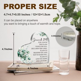 Christian Jeremiah 29:11 For I Know The Plans I Have For You Gifts for Women, Inspirational Bible Verse Scripture Gifts for Mom Girl Female Coworker Sister, Christian Desk Sign Decor for Home Office