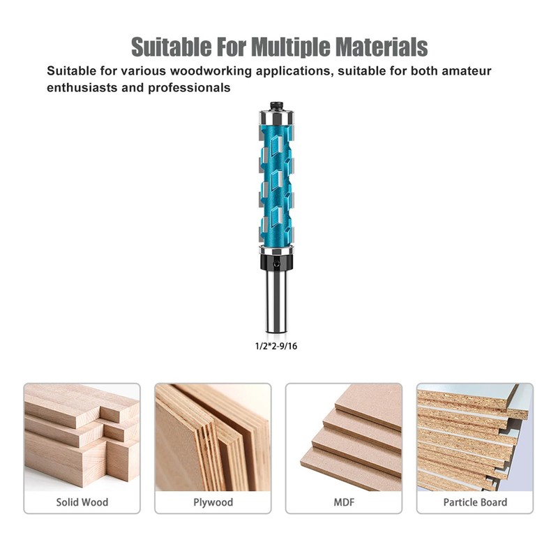 Professional Flush Trim Spiral Router Bit, 1/2in Shank 3/4inch Cut