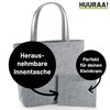 Huuraa Einkaufstasche Lehrerin mit Herz Geschenk 22 Liter Grey Melange