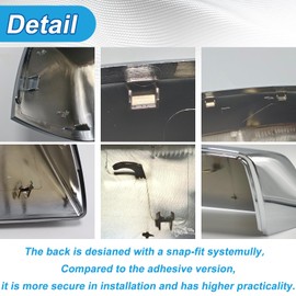 YIXIN 2PCS Chrome Direct Replacement Side Mirror Covers Caps for 2014-2018 Chevy Silverado GMC Sierra 1500 and 2500 HD 3500 HD 2015-2018 Accessories (Chrome)