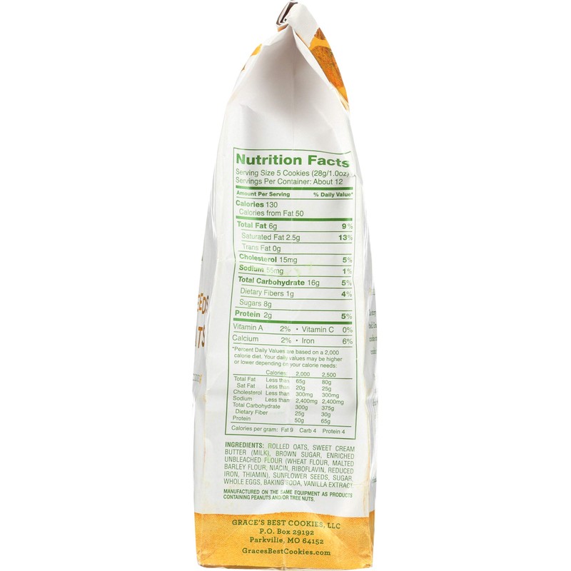 Grace's Best Sunflower Seed Cookies, 12 oz