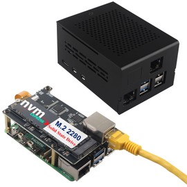 ZDE ZP593 PCIe to 2.5G Ethernet Port PCIe to M.2 Key M NVMe SSD HAT Expansion Board with ZC506 Aluminum Case for Raspberry Pi 5 2GB 4GB 8GB 16GB