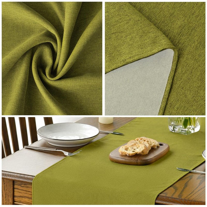 Artoid Mode Green Table Runner, Seasonal Fall Winter Machine Washable