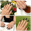 Black Gold Glitter Nail Polish, Quick Dry Shimmer Nail Lacquer