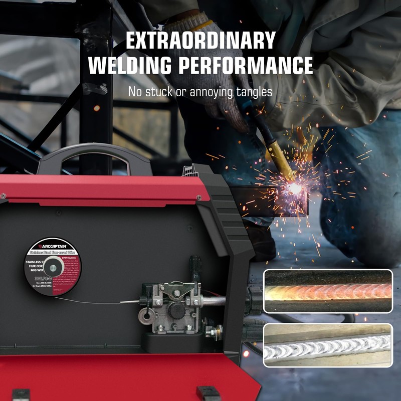 ARCCAPTAIN Stainless Steel Flux Cored Wire E308LFC-O .030-Diameter MIG Welding