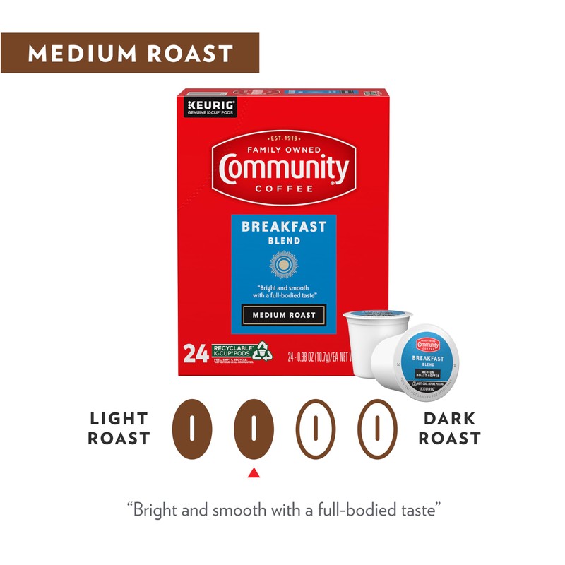 Community Coffee Breakfast Blend 60 Count Coffee Pods, Medium Roast,