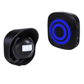 HommyFine Motion Sensor Alarm Detector, Wireless Visitor Door Entry Chime Alart with PIR Motion Sensor Detector and Plug-in Receiver for Business Home Office or Shop