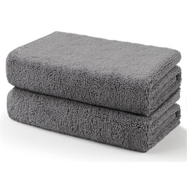 HOMEXCEL Car Drying Towels, 2 Pack Professional Microfiber Towels for Cars, Scratch-Free, Highly Absorbent Drying Towel for Cars, SUVs, RVs, Trucks, and Boats, 35 x 25 inch, Grey
