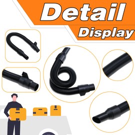 LEVANLIGHTING 14-37-0105 Vacuum Hose Compatible with Milwaukee M18 Packout Vacuum 0970-20 0880-20 0780-20, Fit 18V 2.5 Gallon Wet/Dry Shop Vac Hose Assembly Internal Storage