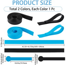 CRASPIRE 2Pcs Squeegee Rubber Replacement 41 Inch Silicone Rubber Blade Replacement Rubber Squeegee Scrubber Refill Head for Windows Shower Doors Glass Cleaning Black Blue