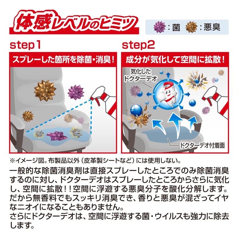 カーメイト(CARMATE) 家用 部屋用 消臭剤 ドクターデオ(Dr.DEO) スプレー型 ウイルス除去 無香 安定化二酸化塩素 販売ルート限定品