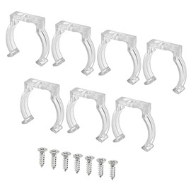 MECCANIXITY T12 U Clips Holder Bracket Fluorescent Tube Light Fixture Plastic Pipe Clamps with Screws for LED Bulbs Ceiling Lamp, Pack of 10